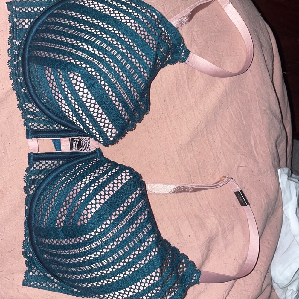 Victoria Secrets Dark Green with silk pink base